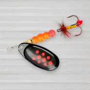 Блешня обертова ZEOX Dominator № 4, 9г, колір 010 Black-Red Dot